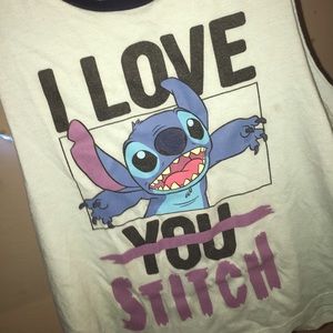“I love stitch” crop tee